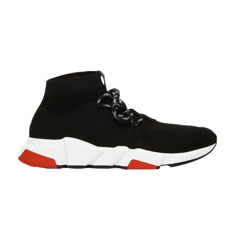 Balenciaga speed black red hot sale