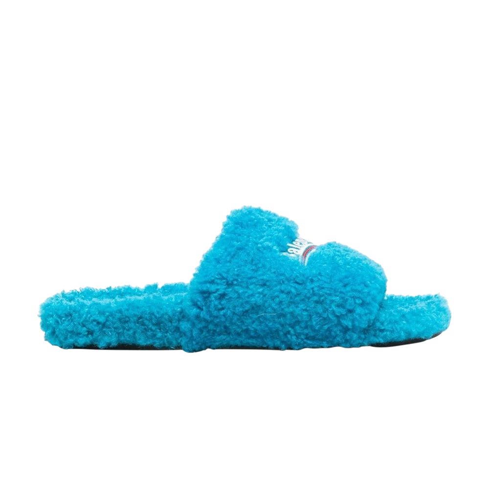 Pre-owned Balenciaga Furry Slides 'sky Blue' | Men's Size 40