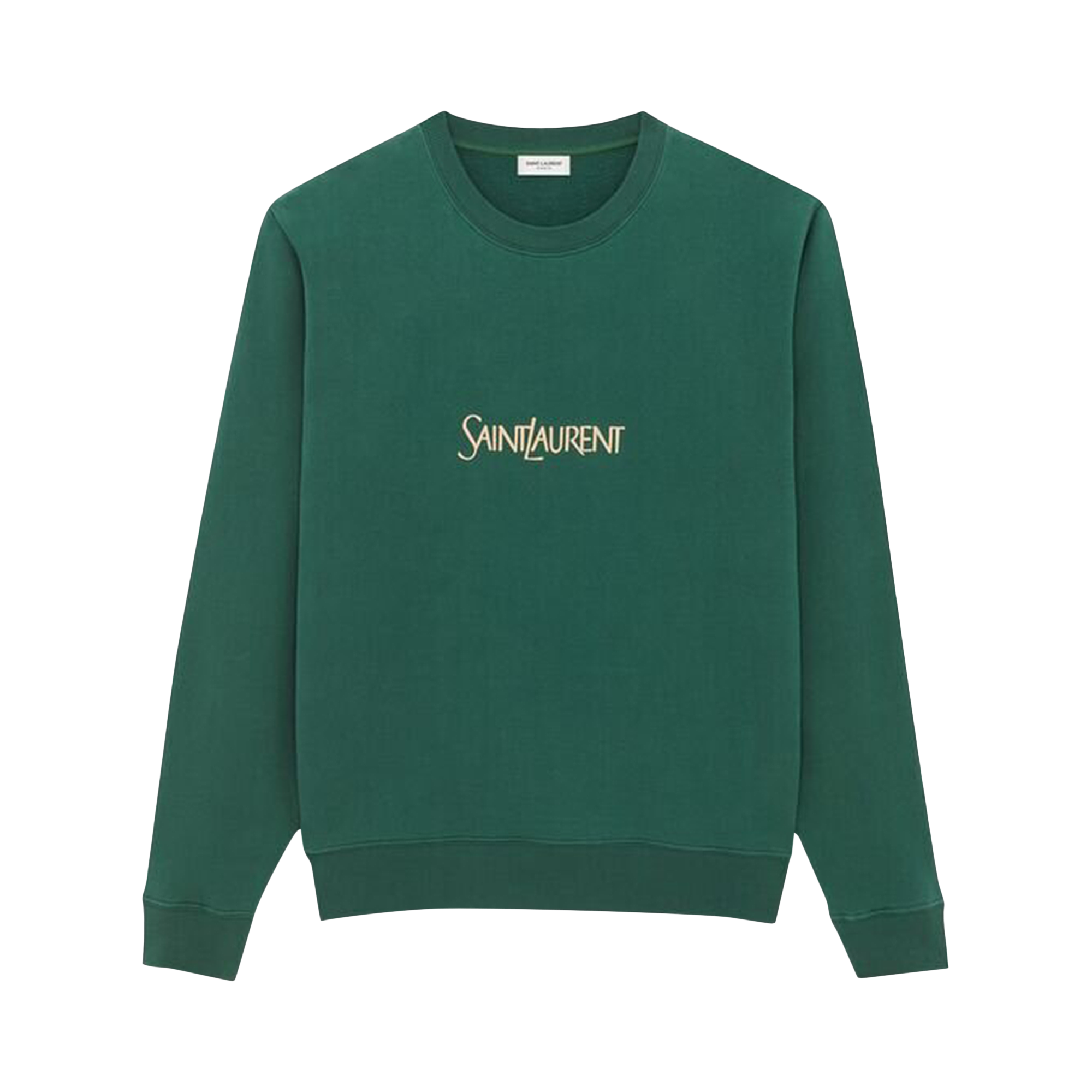 Pre-owned Saint Laurent Printed Sweatshirt 'green/natural'