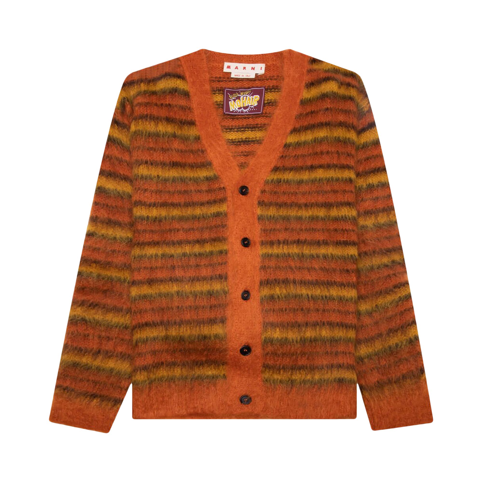 Pre-owned Marni V Neck Long-sleeve Cardigan 'orange' | Men's Size 50