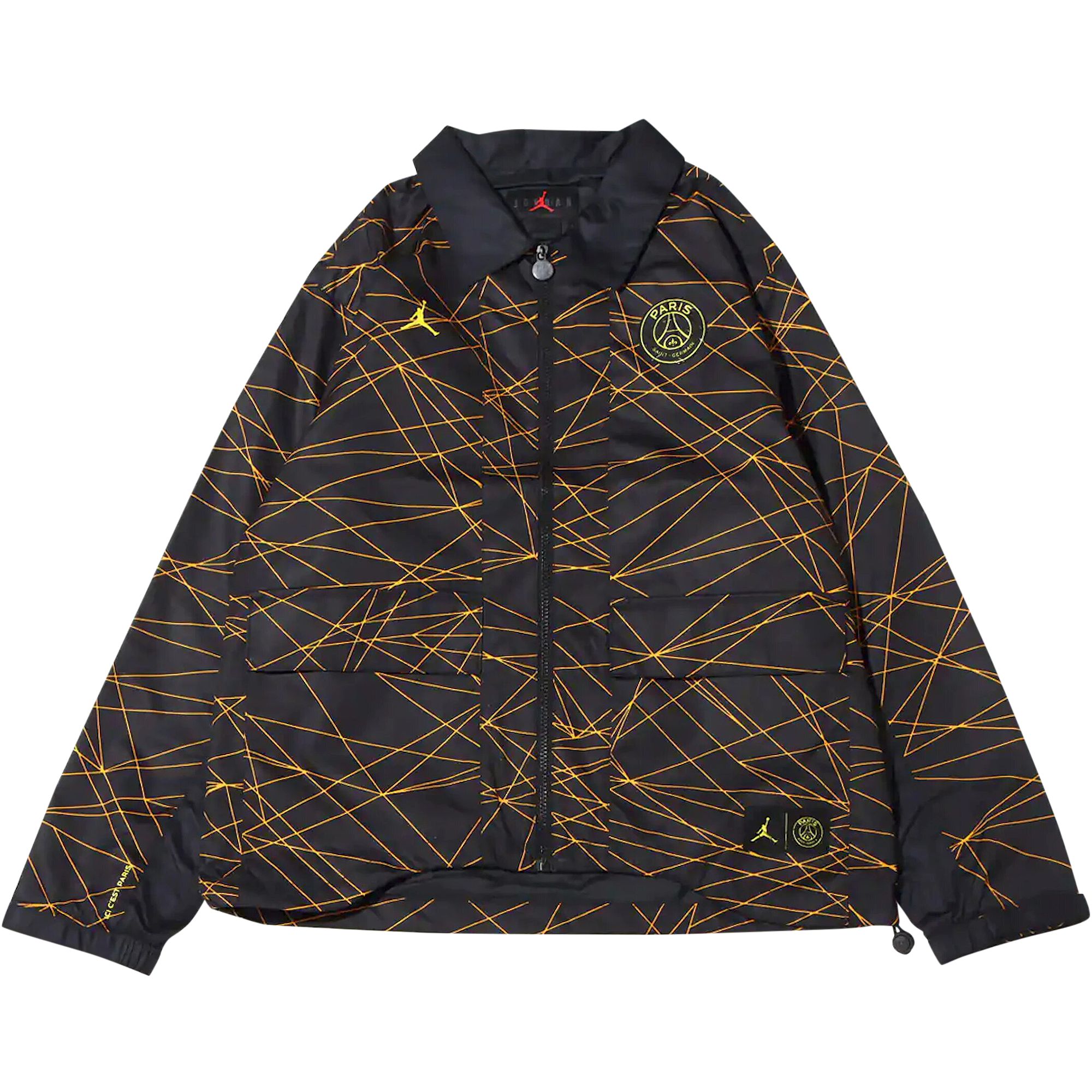 Pre-owned Air Jordan X Paris Saint-germain Anthem Jacket 'black/tour Yellow'