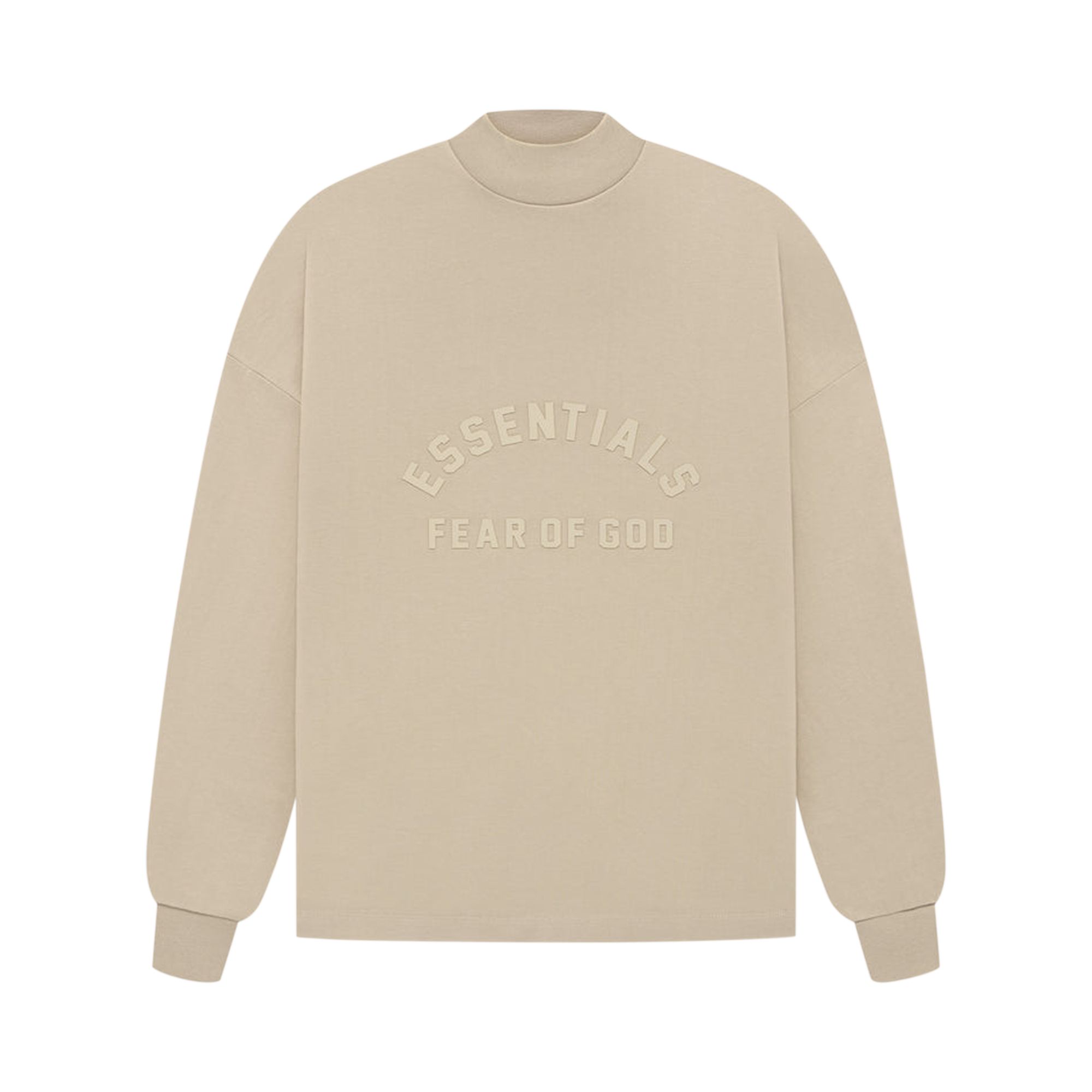 Pre-owned Essentials Fear Of God  Long-sleeve Tee 'dusty Beige' In Tan