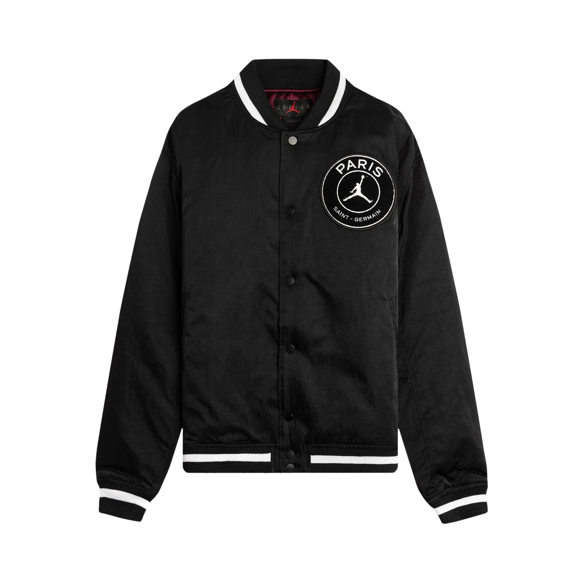 Air Jordan x PSG Varsity Jacket 'Black/Bordeaux/Gold/White' | Men's Size M