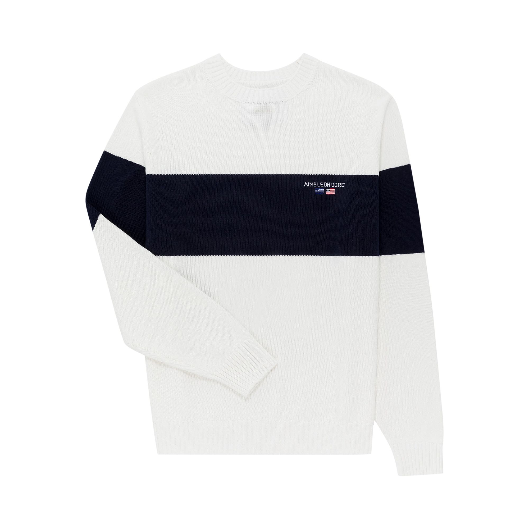 Pre-owned Aimé Leon Dore 38-gs Offshore Knit Crewneck Sweater 'white' | Multi-color | Men's Size Xxl