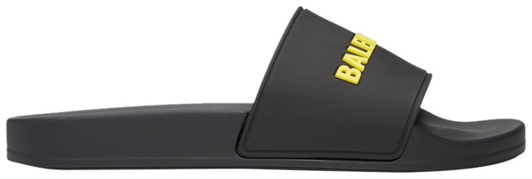 Buy Balenciaga Pool Slides 'Black Yellow' - 565826 W1S80