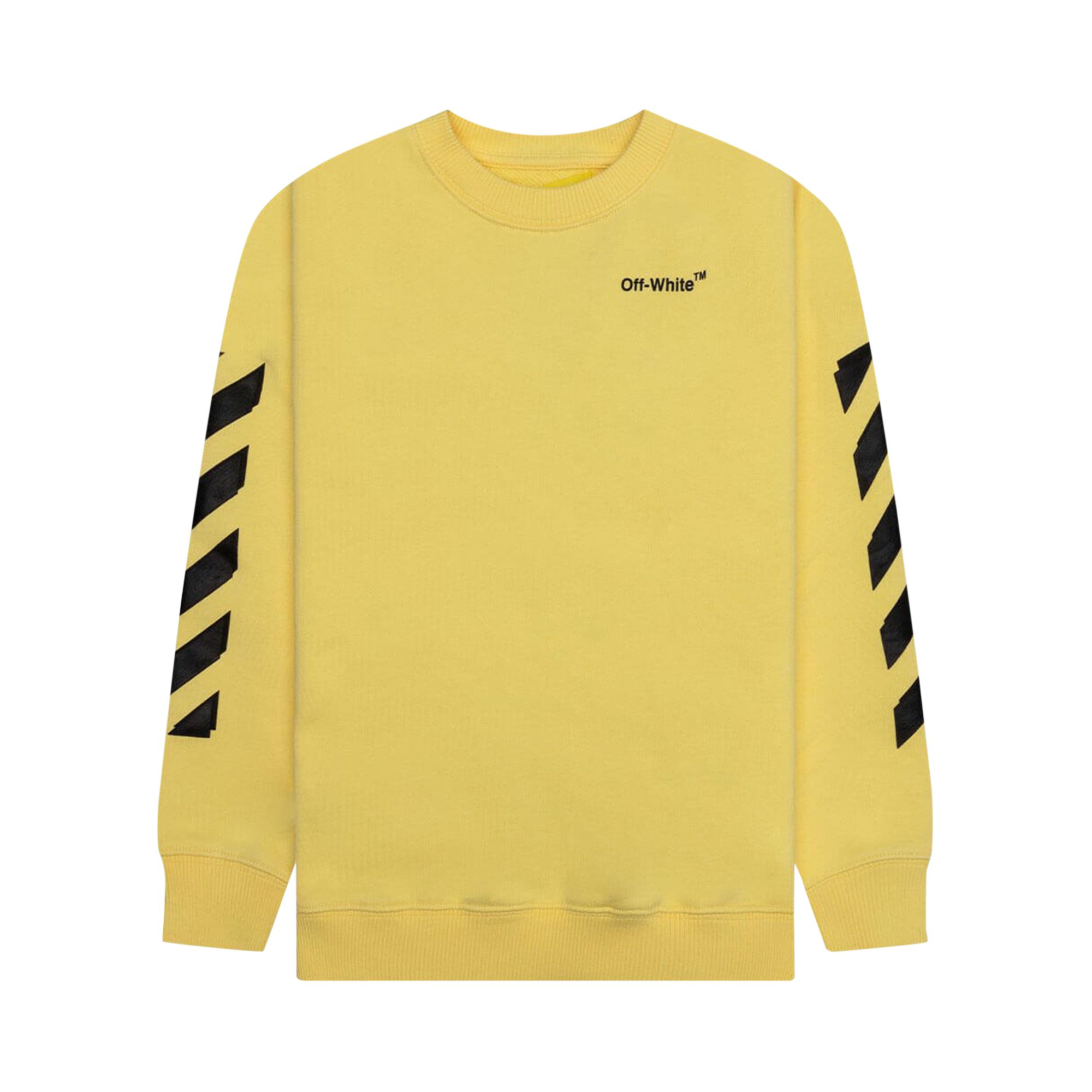 Pre-owned Off-white Rubber Arrow Crewneck 'yellow/black' | Kid's Size 10