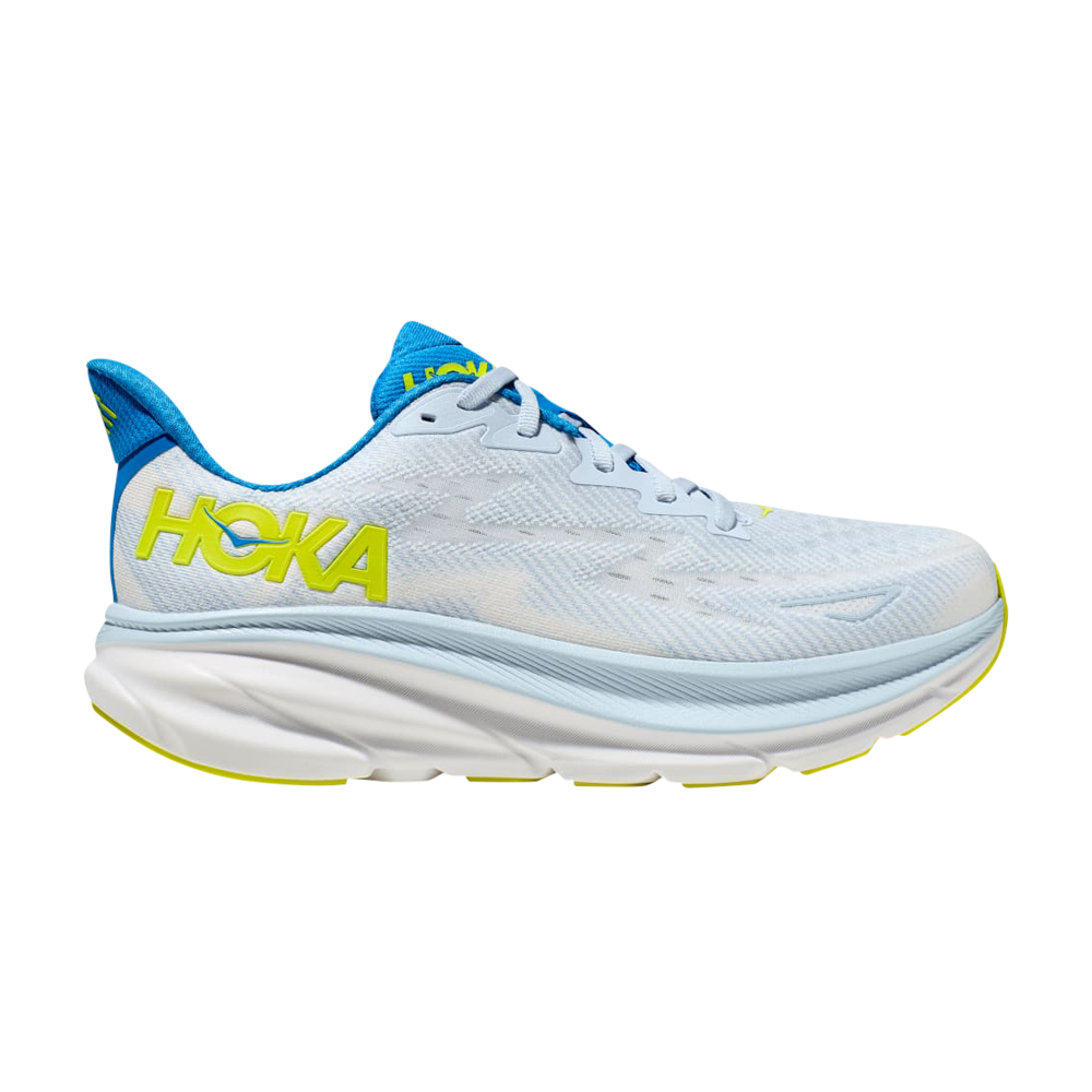Pre-owned Hoka One One Clifton 9 Wide 'ice Water Evening Primrose' In White