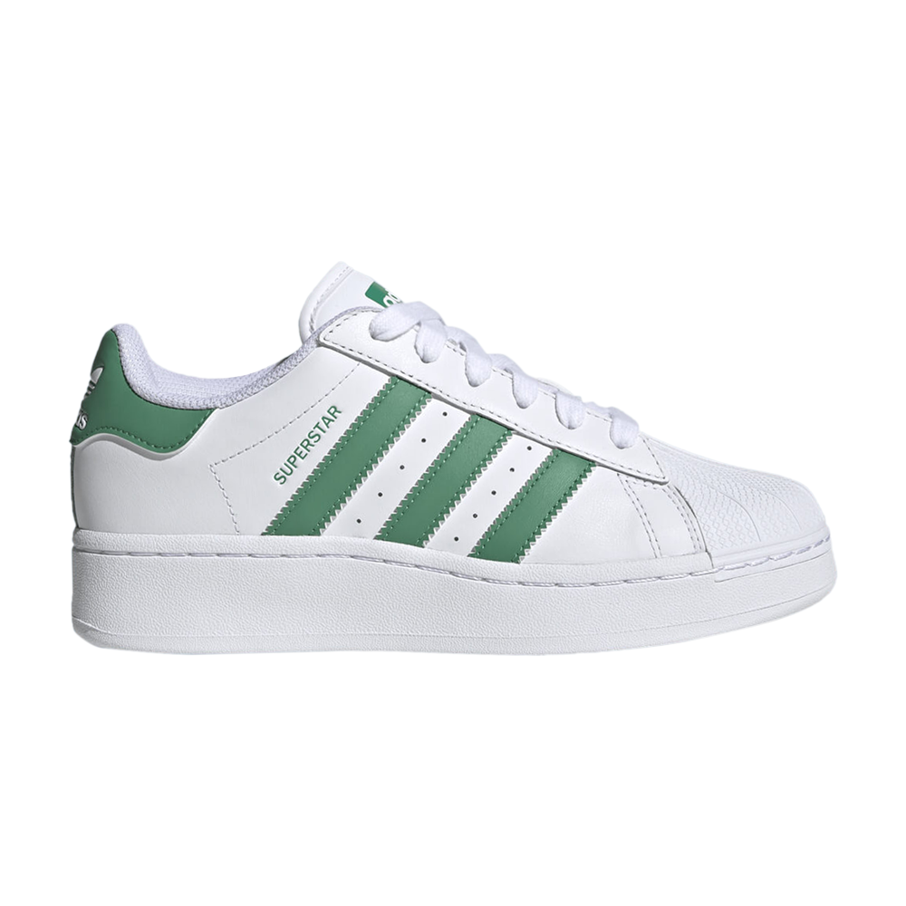 Pre-owned Adidas Originals Wmns Superstar Xlg 'white Semi Court Green'