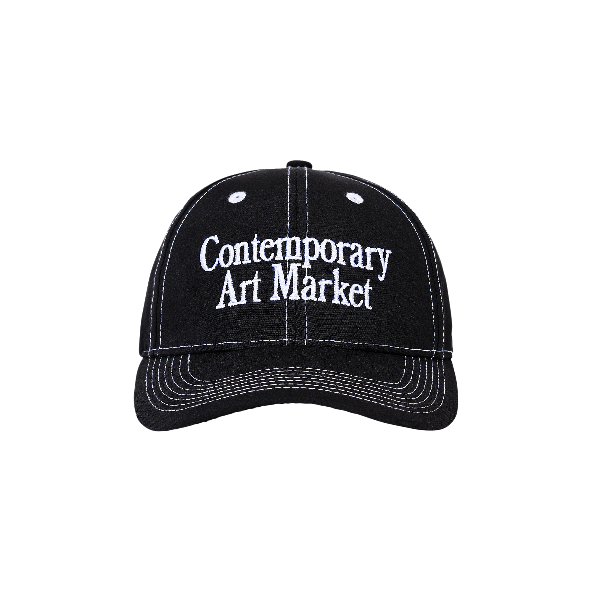 Pre-owned Market Contemporary Art  Contrast 6 Panel Hat 'black'