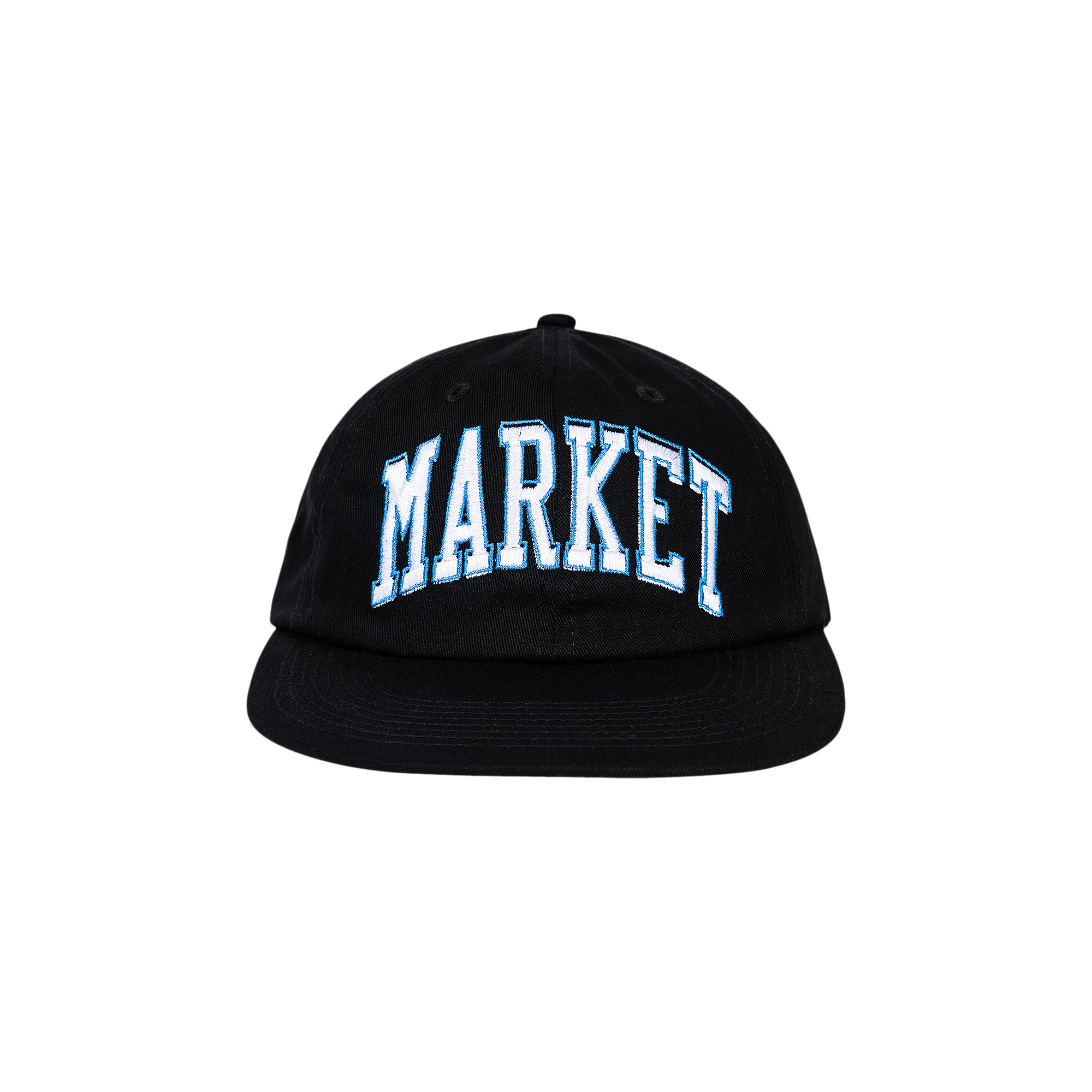 Pre-owned Market Offset Arc 6 Panel Hat 'black'