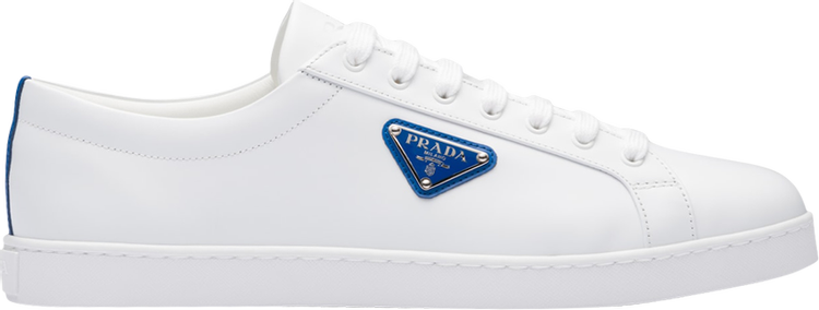 Prada Brushed Leather Sneaker 'White Cobalt Blue'