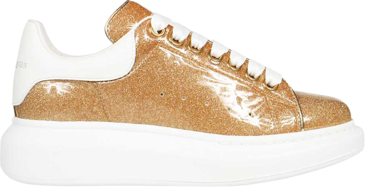 Alexander McQueen Oversized White And Rose Gold Sneakers New