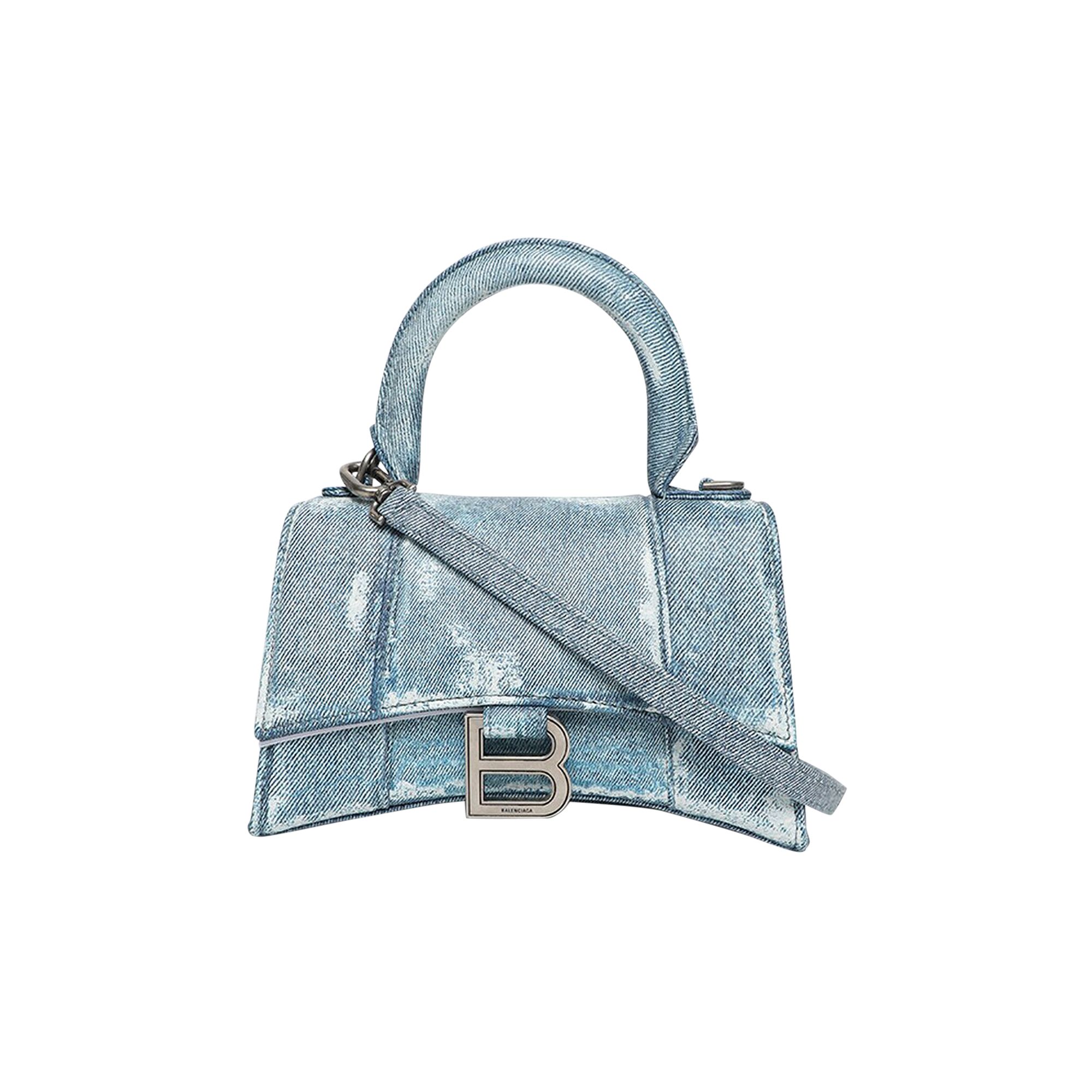 Pre-owned Balenciaga Hourglass Shoulder Bag 'denim Blue'