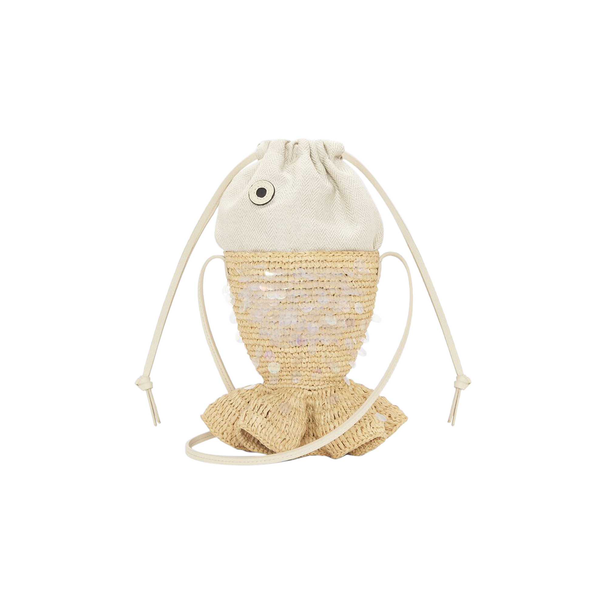 Pre-owned Loewe Fish Pouch 'natural/ivory' In Cream
