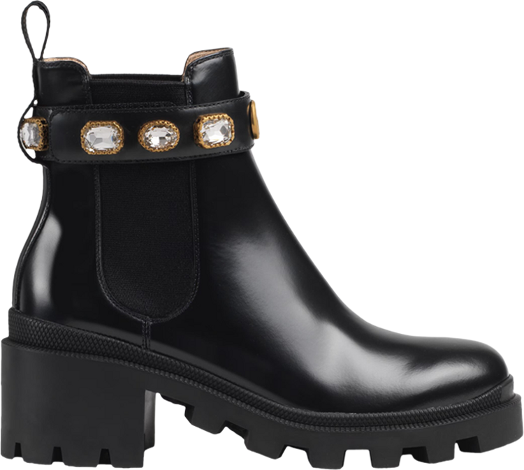 Gucci Wmns Leather Ankle Boot 'Belt - Black'
