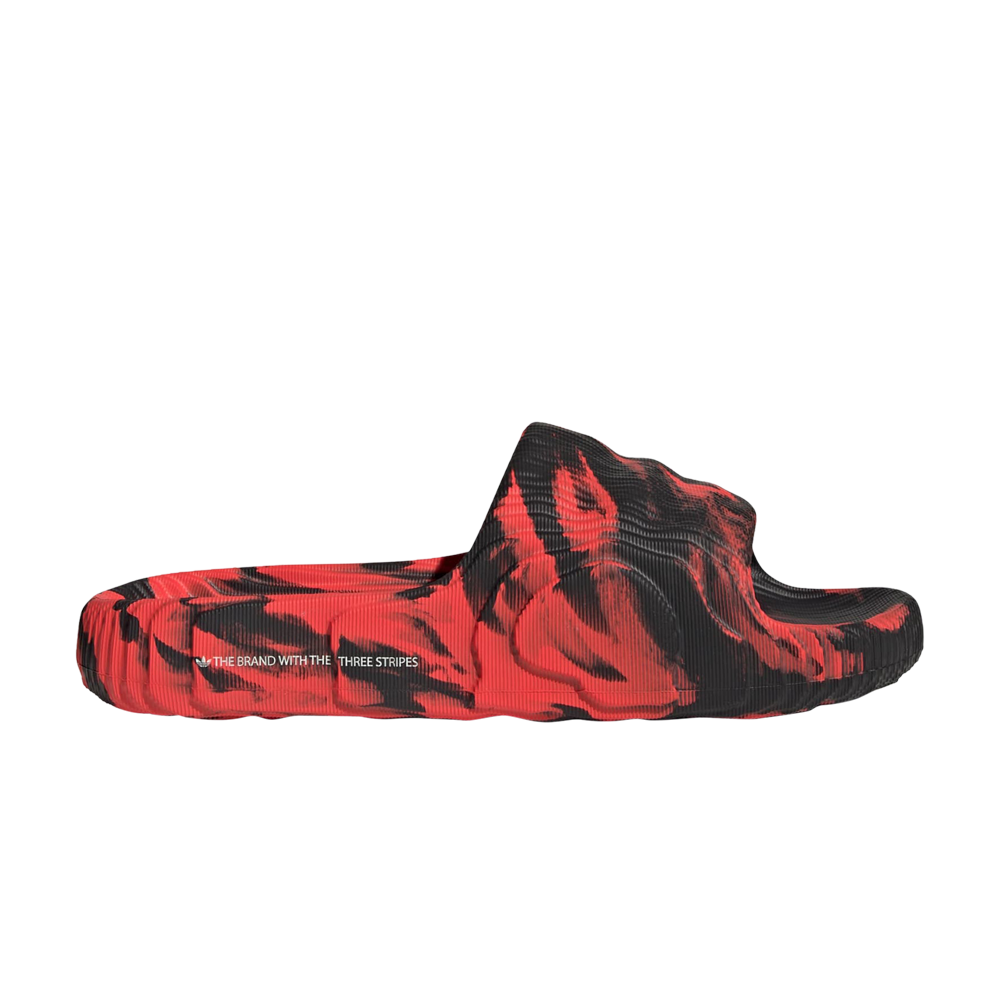 Pre-owned Adidas Originals Adilette 22 Slides 'bright Red Black'