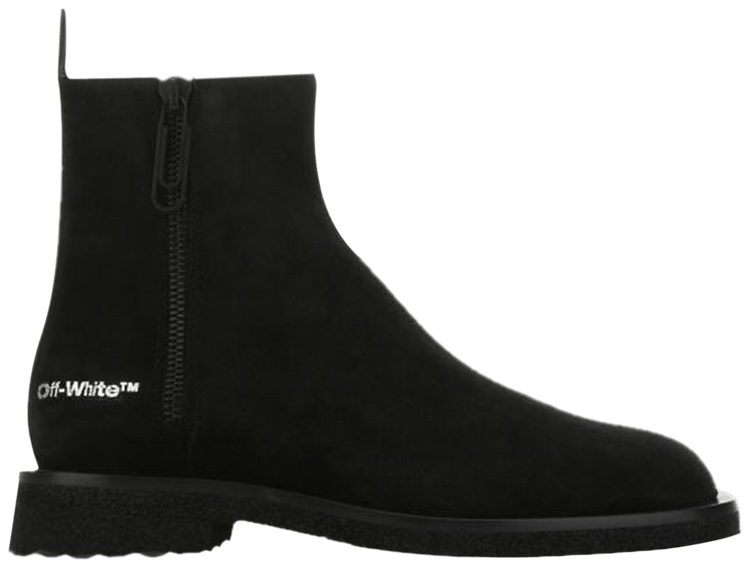 Off White Sponge Ankle Boot Black