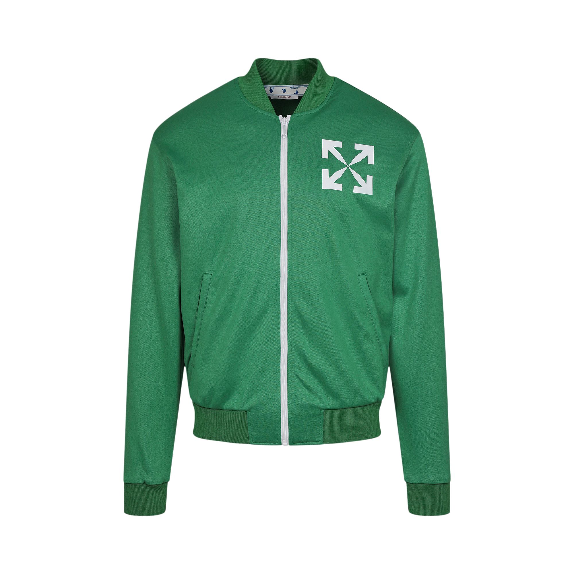 Pre-owned Off-white Arrows Print Bomber Track Jacket 'green/white' | Men's Size S