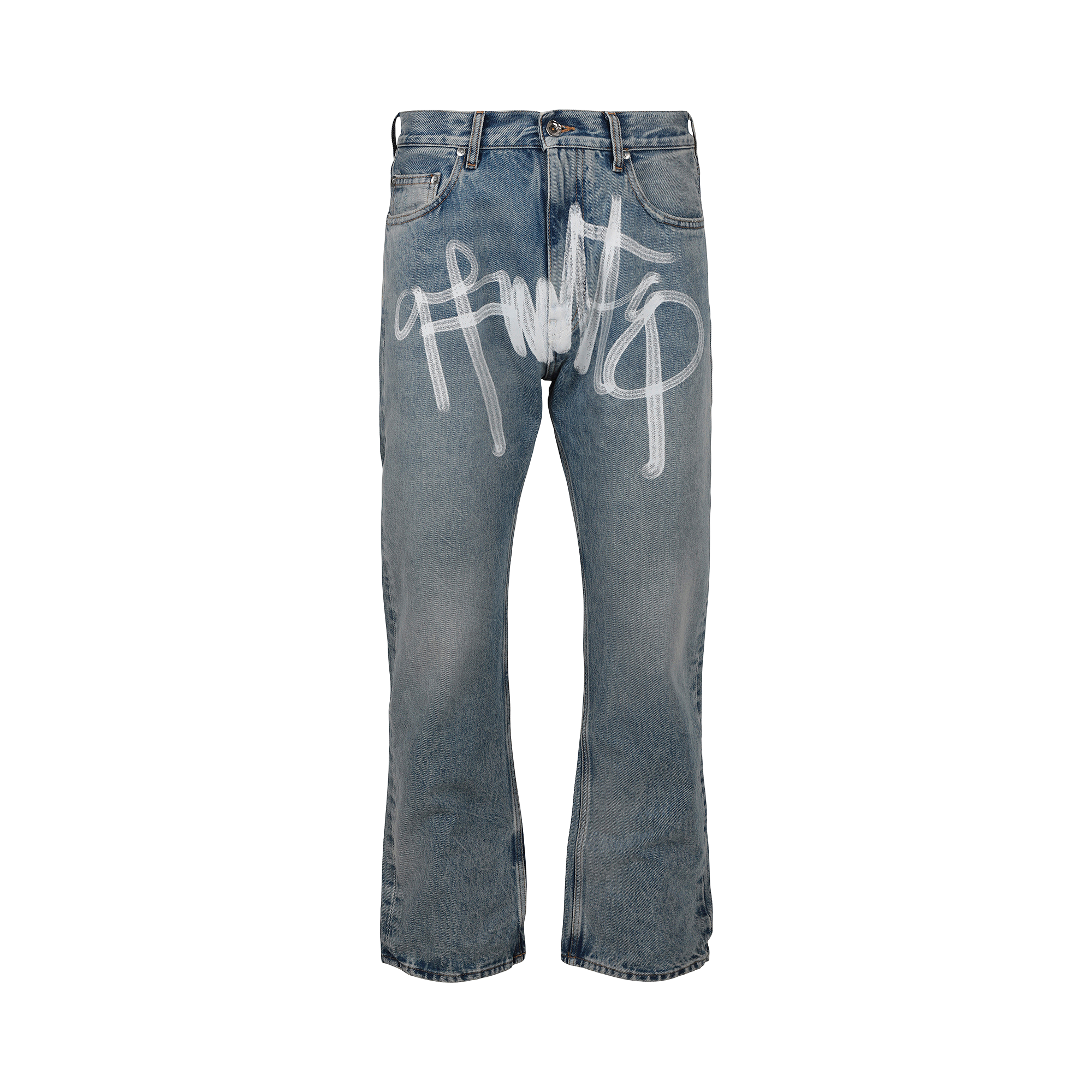 Pre-owned Off-white Graffiti Skate Fit Jeans 'vintage Blue'