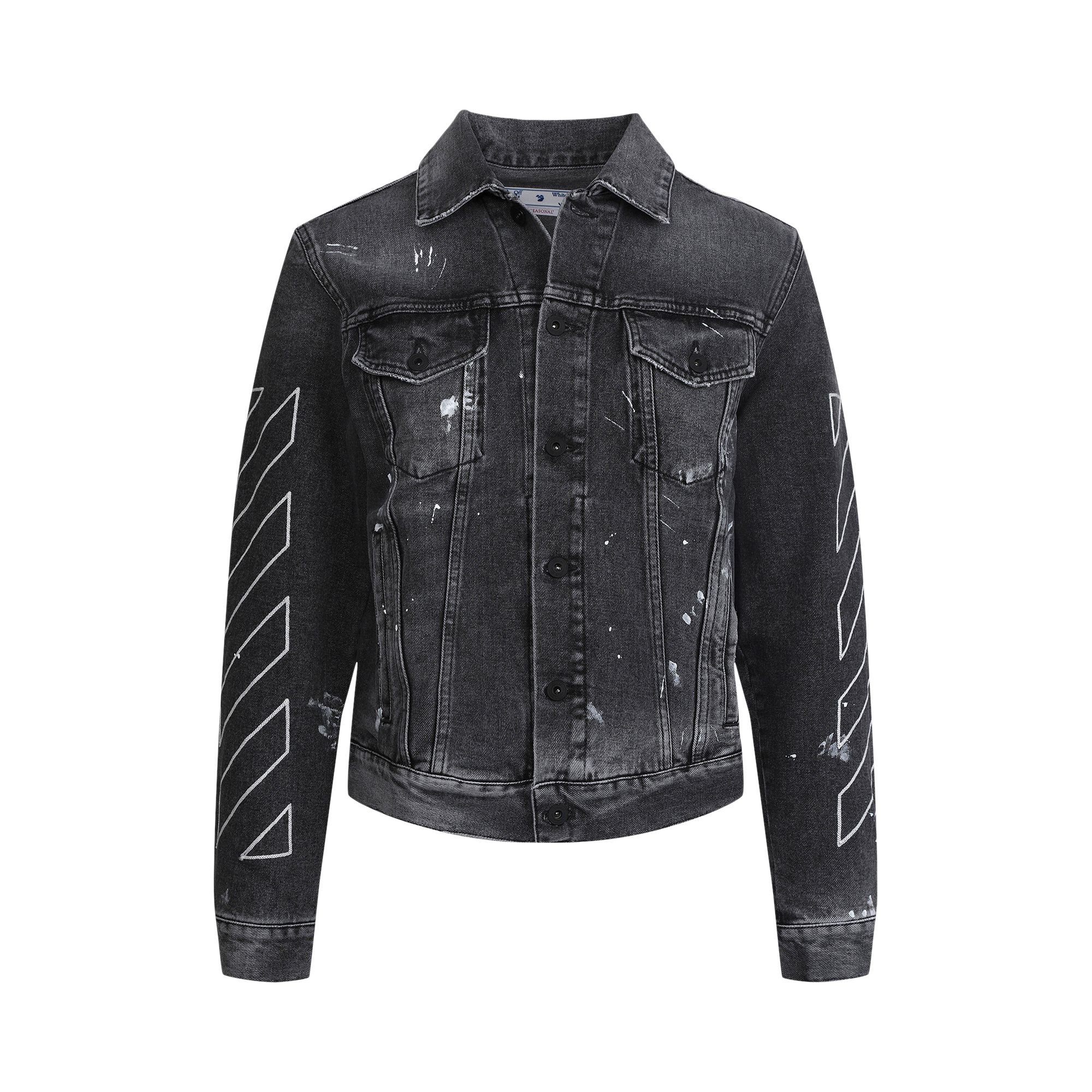 Off-White Diag Outline Paint Slim Jacket 'Grey' | Men's Size 2XL