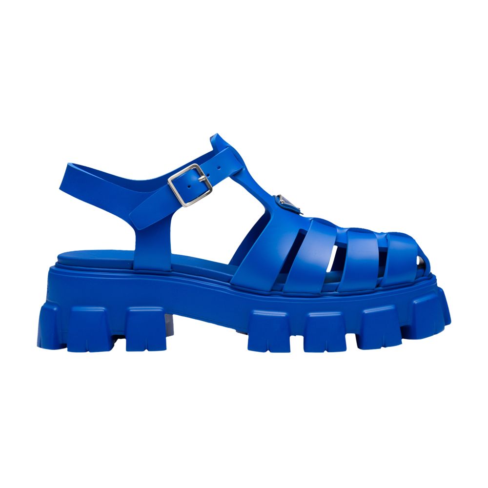 Pre-owned Prada Rubber Sandal 'sapphire Blue' | Men's Size 11