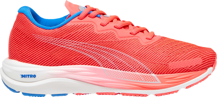 Women's PUMA Velocity NITRO 2 Running Shoes in Black/Pink/Blue