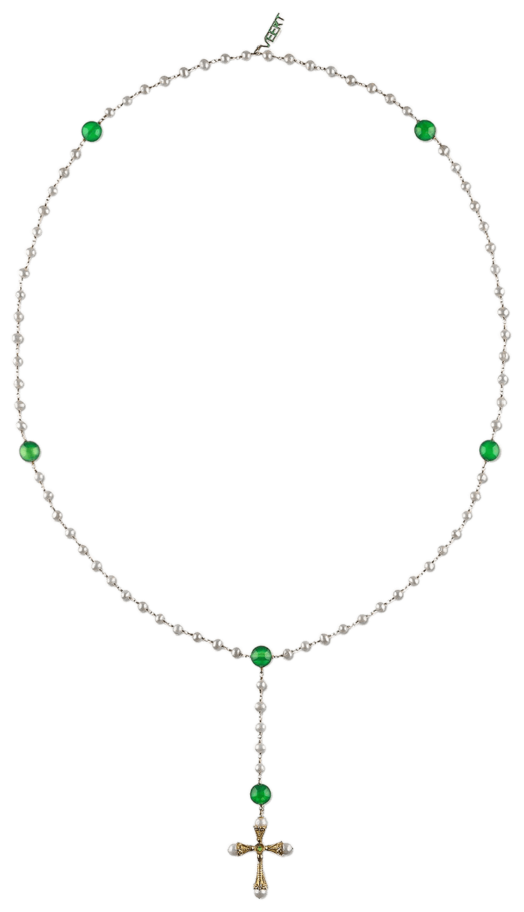 Buy VEERT Freshwater Pearl Green Onyx and Peridot Rosary
