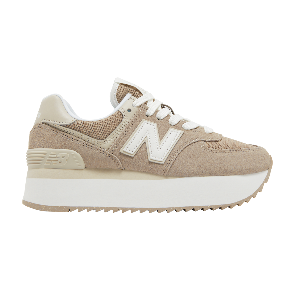 Pre-owned New Balance Wmns 574+ 'driftwood Timberwolf' In Cream
