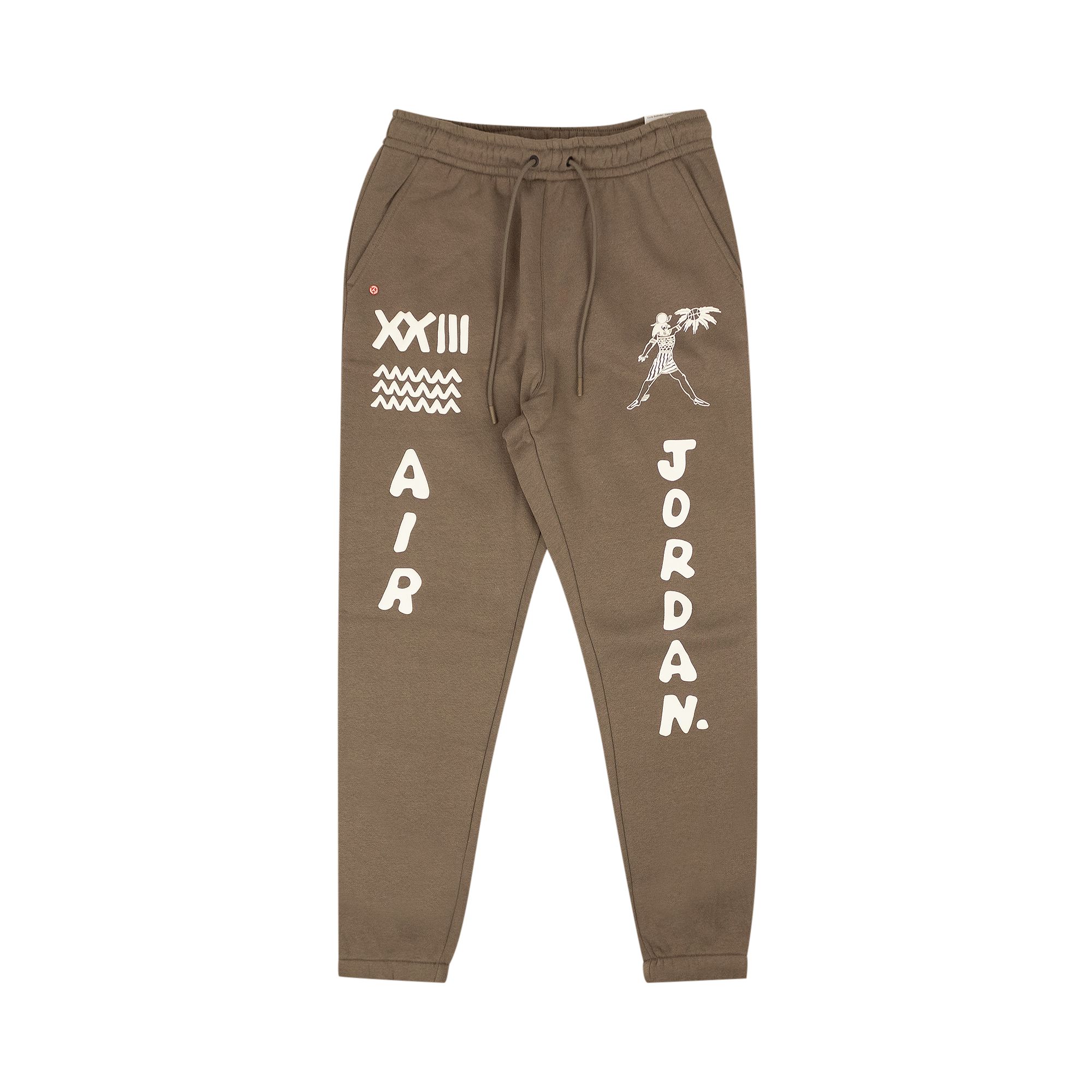 Pre-owned Air Jordan X Umar Rashid Fleece Logo Pants 'brown'