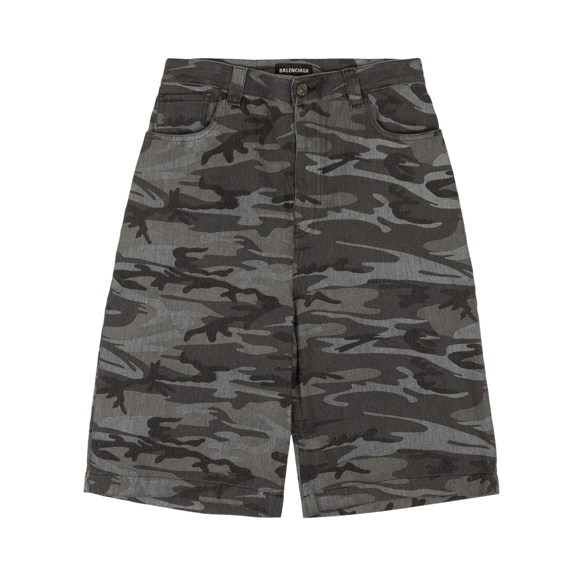 Balenciaga Washed Camo Skater Shorts 'Black' | Men's Size 33