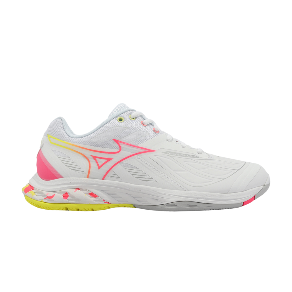 Pre-owned Mizuno Wave Fang 2 'white Pink Bolt Neon'