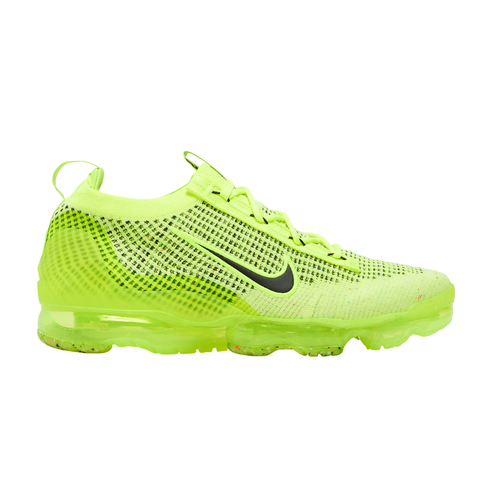 Pre-owned Nike Air Vapormax 2021 Flyknit Next Nature 'volt Black' In Green