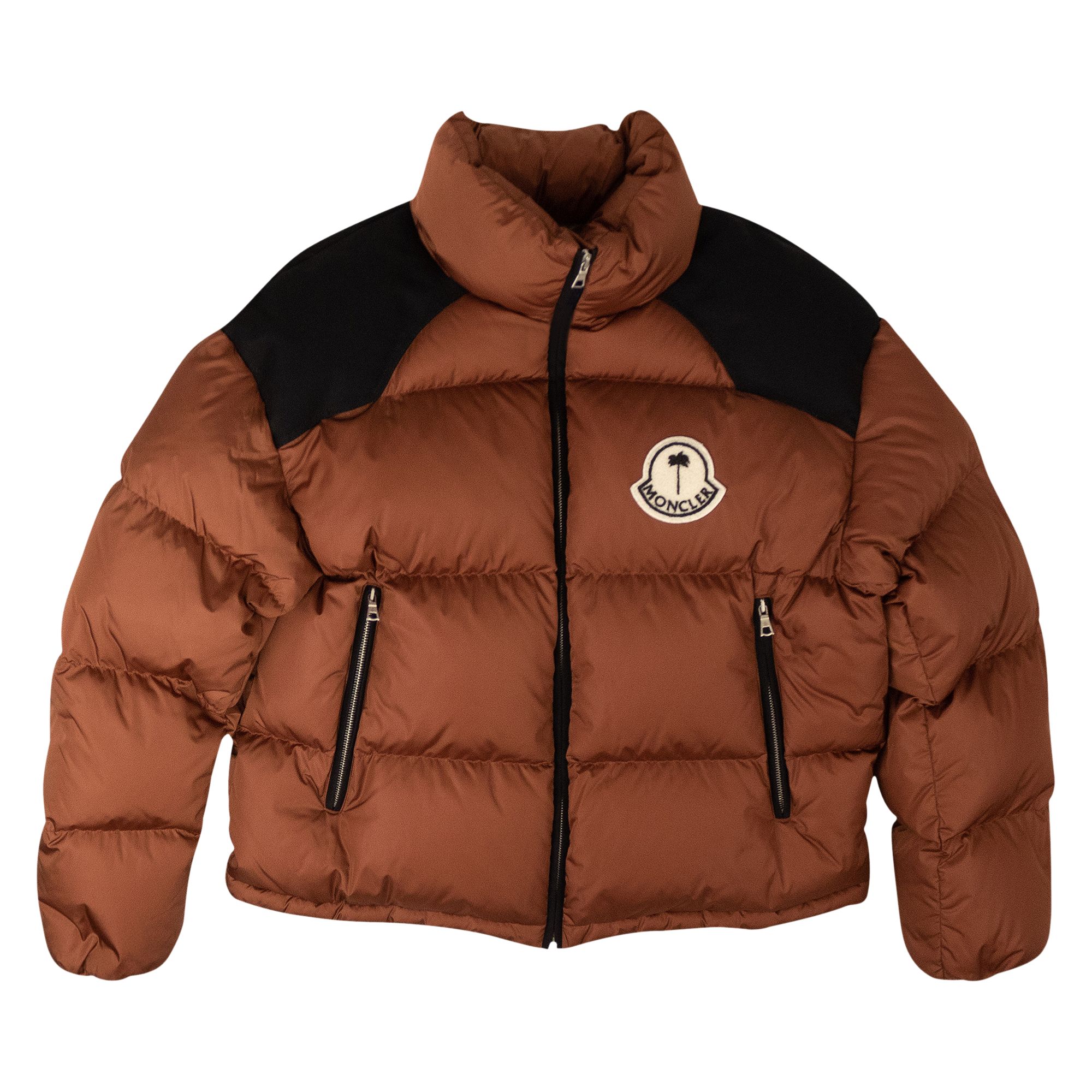Click to view more detailed imagery on our partner's website Pre-owned Moncler Genius X Palm Angels Logo Patch Down Jacket 'brown' | Men's Size 2