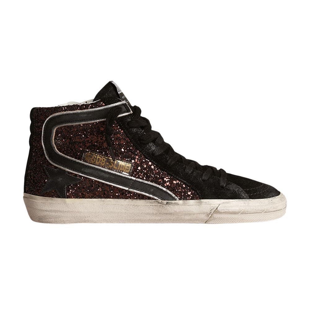 Pre-owned Golden Goose Wmns Slide Sneaker 'coffee Brown Glitter' | Women's Size 39