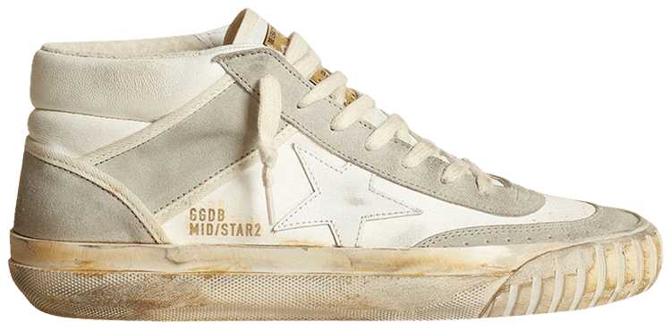 Golden Goose Wmns Mid Star 2 Ice Grey White