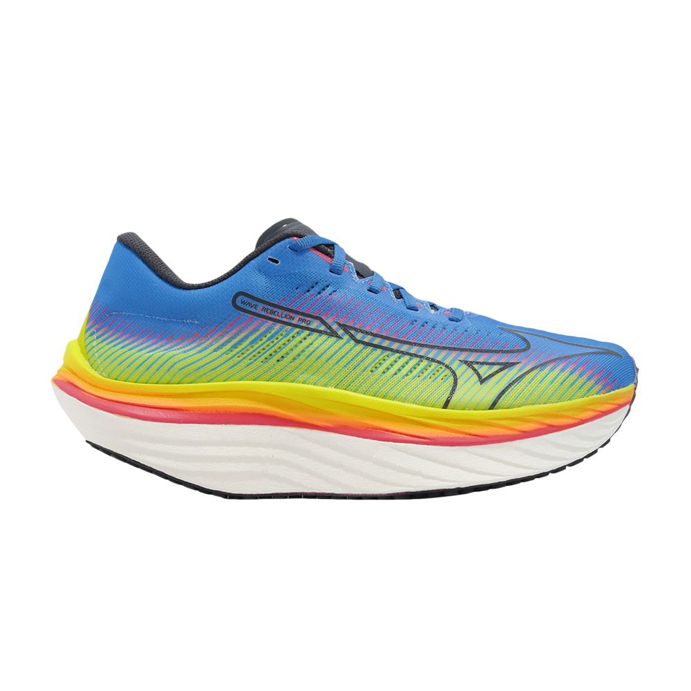 Pre-owned Mizuno Wave Rebellion Pro 'yellow Blue Gradient'