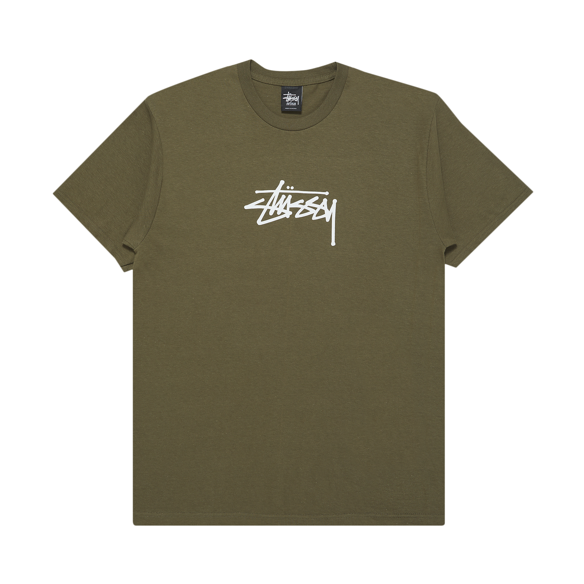 Pre-owned Stussy Basic Stock Tee 'olive' In Green