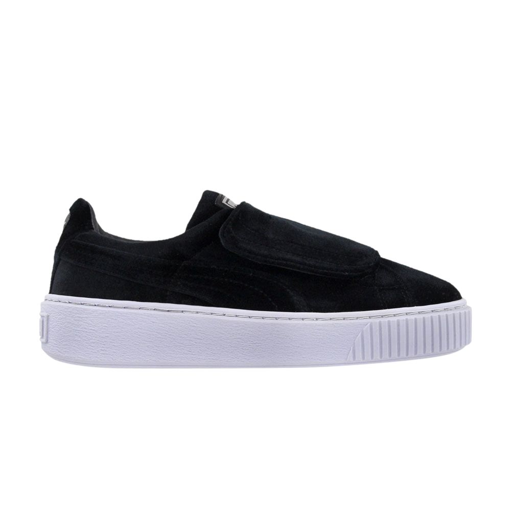 Pre-owned Puma Wmns Basket Platform Strap 'velvet Rope - Black'