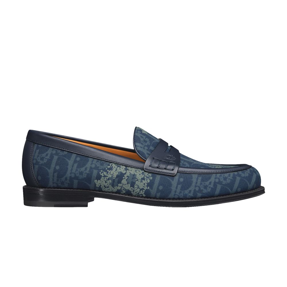 Pre-owned Dior Denim Tears X Granville Loafer ' Tears - Peace Sign' | Blue | Men's Size 40