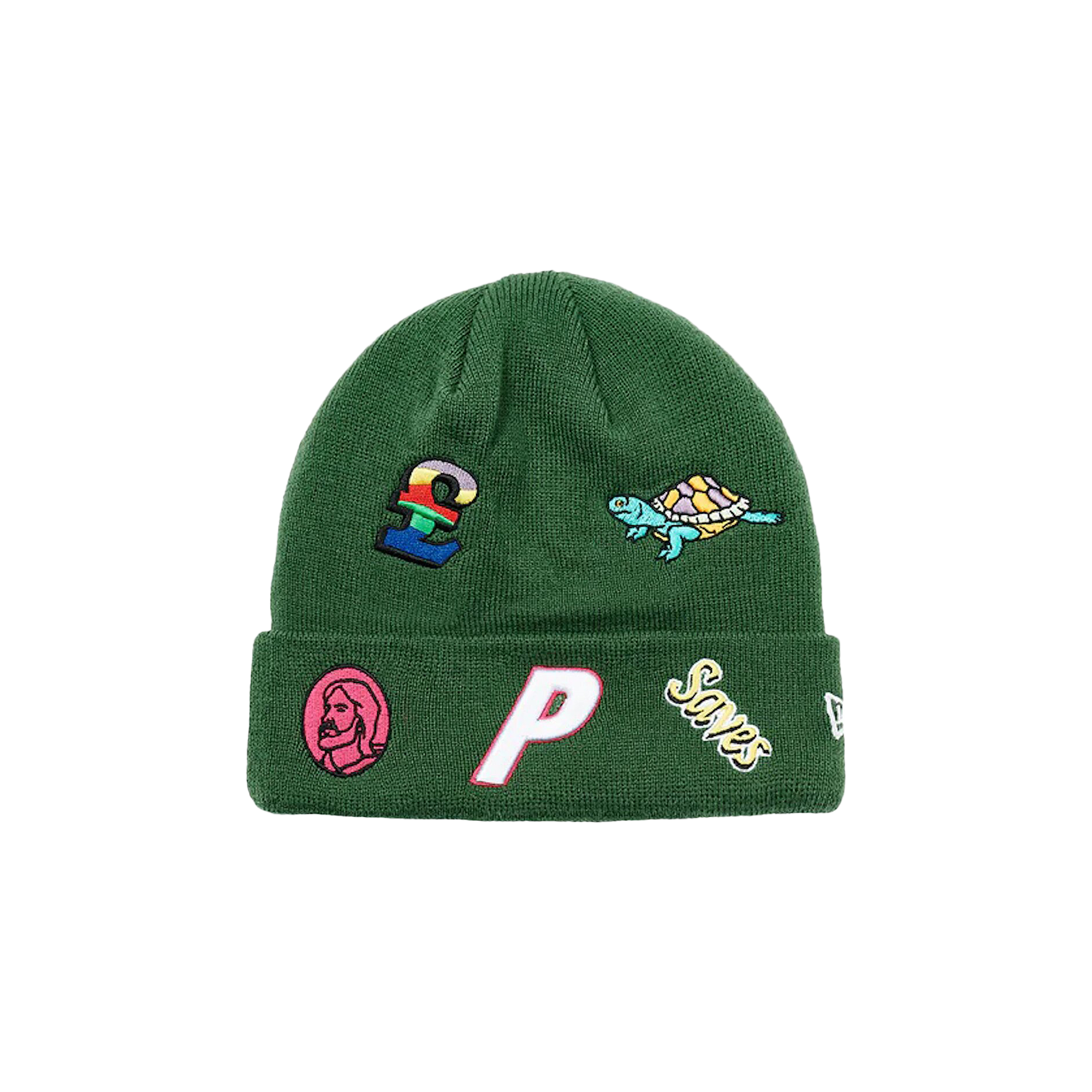 Pre-owned Palace X New Era Jesus Beanie 'green'