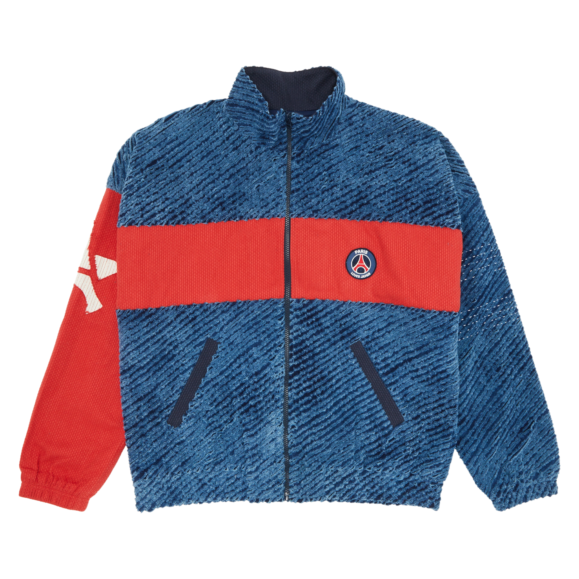 Pre-owned Paris Saint-germain Paris Saint- Germain X Poggytheman Zip Up Jacket 'indigo' In Blue