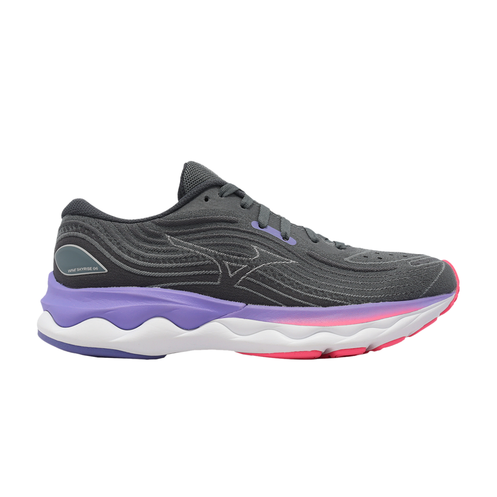 Pre-owned Mizuno Wmns Wave Skyrise 4 'stormy Weather Purple Punch' In Grey