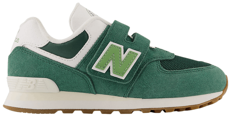 New Balance 574 Hook  Loop Little Kid Wide NB Athletics   Nightwatch Green