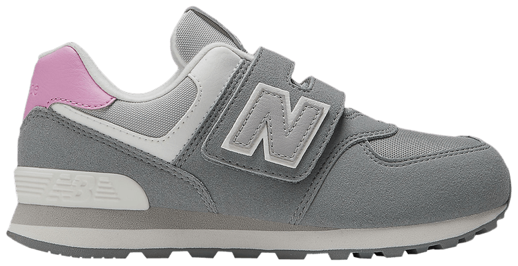 New Balance 574 Hook  Loop Little Kid Wide Slate Grey Raspberry