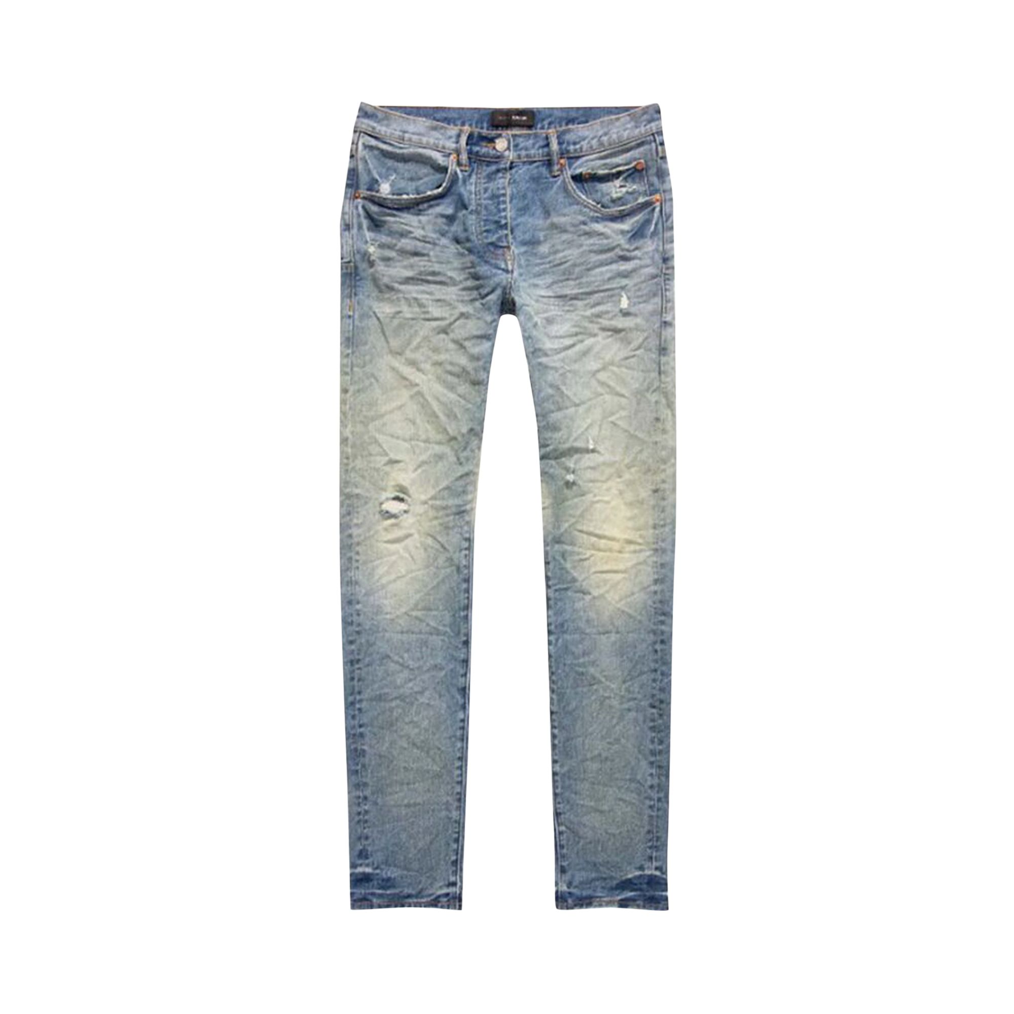 Pre-owned Purple Brand Vintage Back Pocket Blowout Skinny Jeans 'light Indigo' | Blue | Men's Size 33