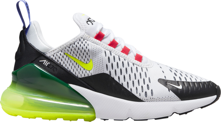 Women's Nike Air Max 270 Shoes 6 White/Volt-Lt Ultramarine-Siren Red