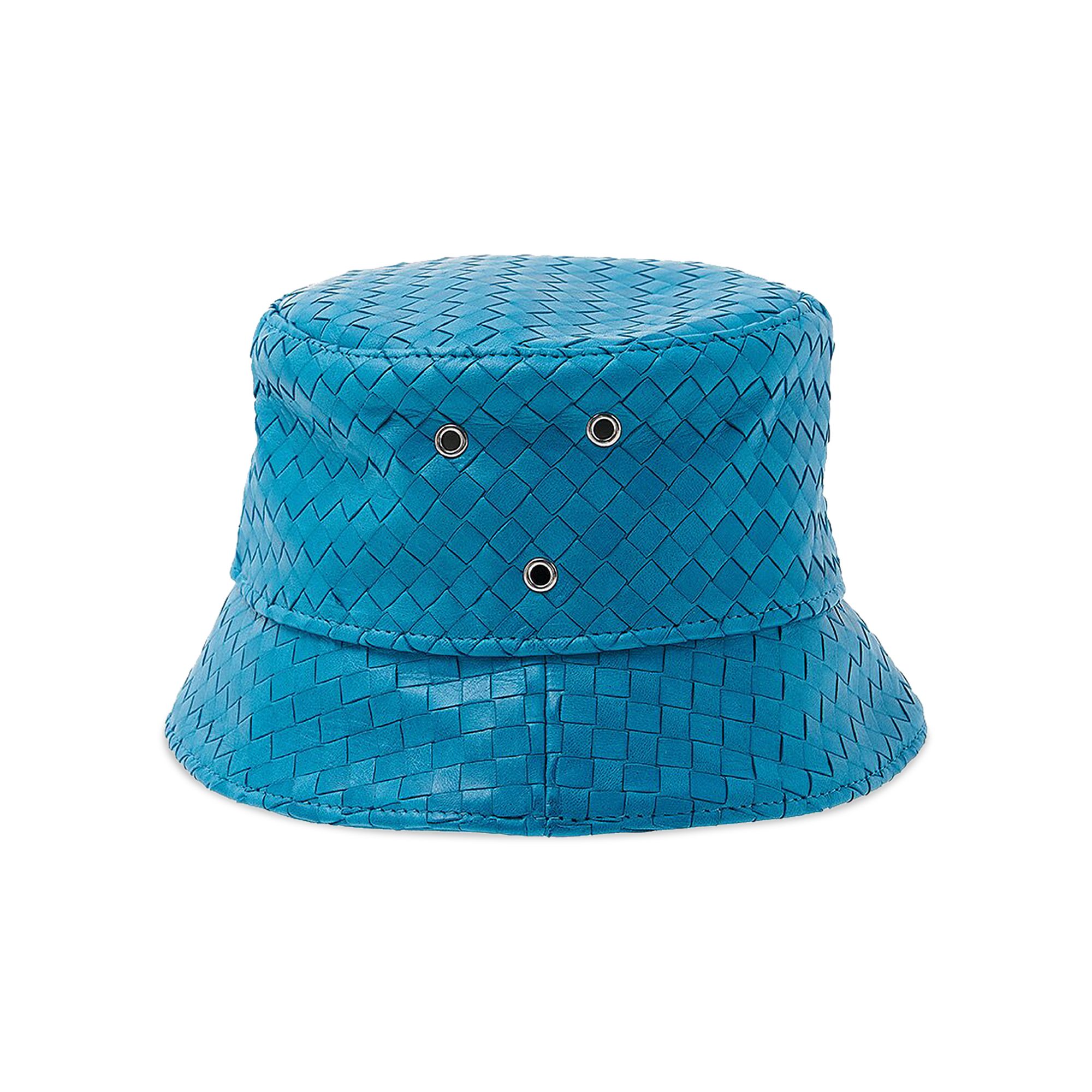 Bottega Veneta Intrecciato Leather Bucket Hat 'Dip' | Blue | Women's Size M