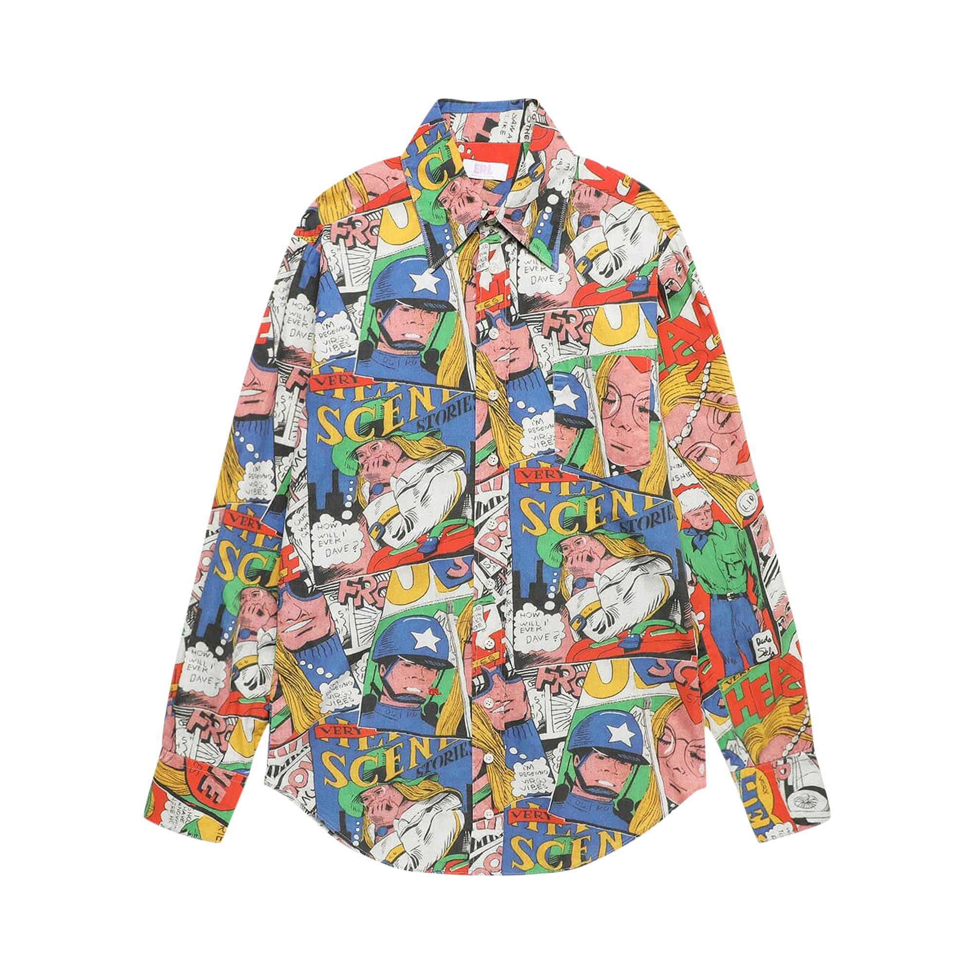 Pre-owned Erl Printed Shirt 'comic Book' In Multi-color