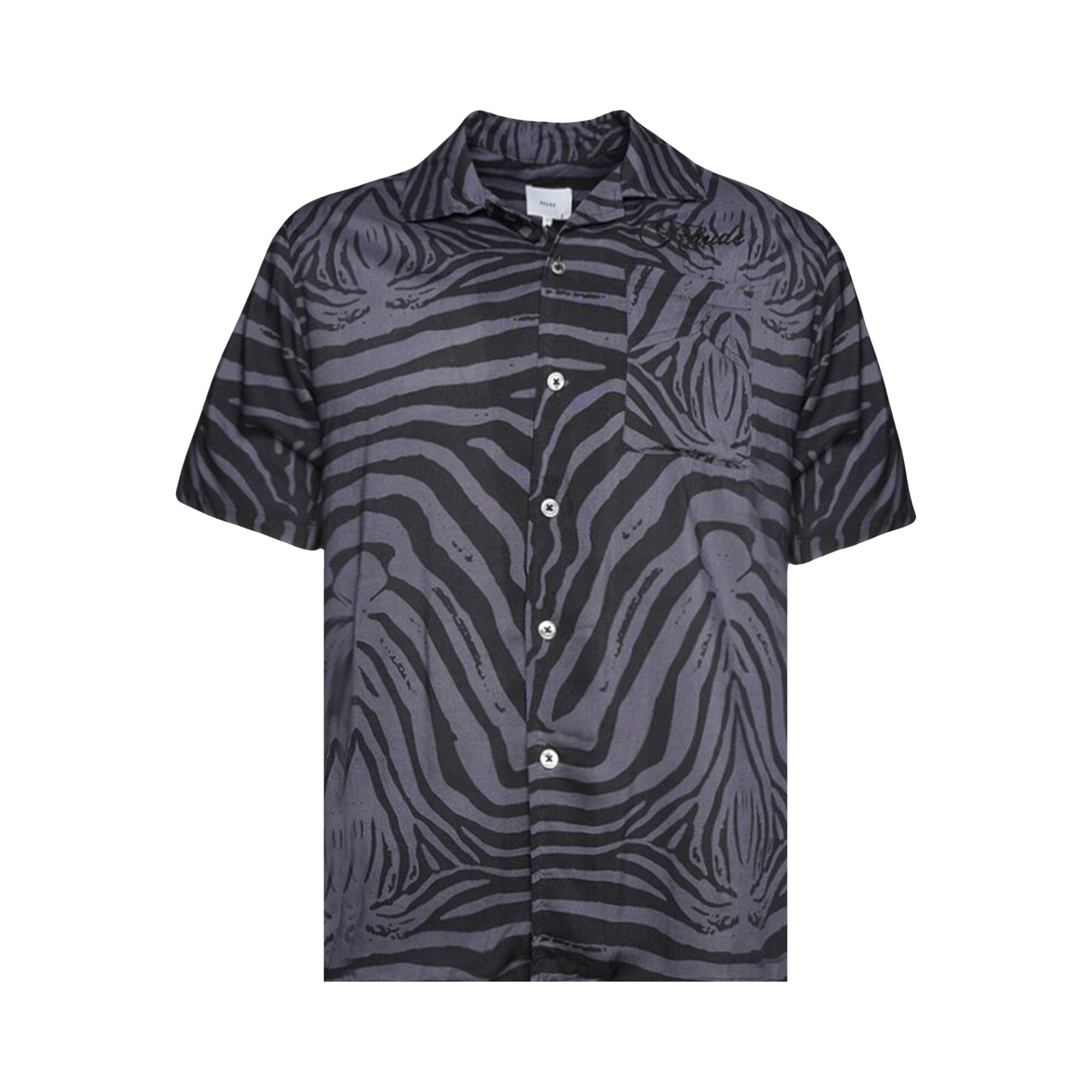 Rhude Rayon Zebra Shirt 'Black/Charcoal' | Men's Size S