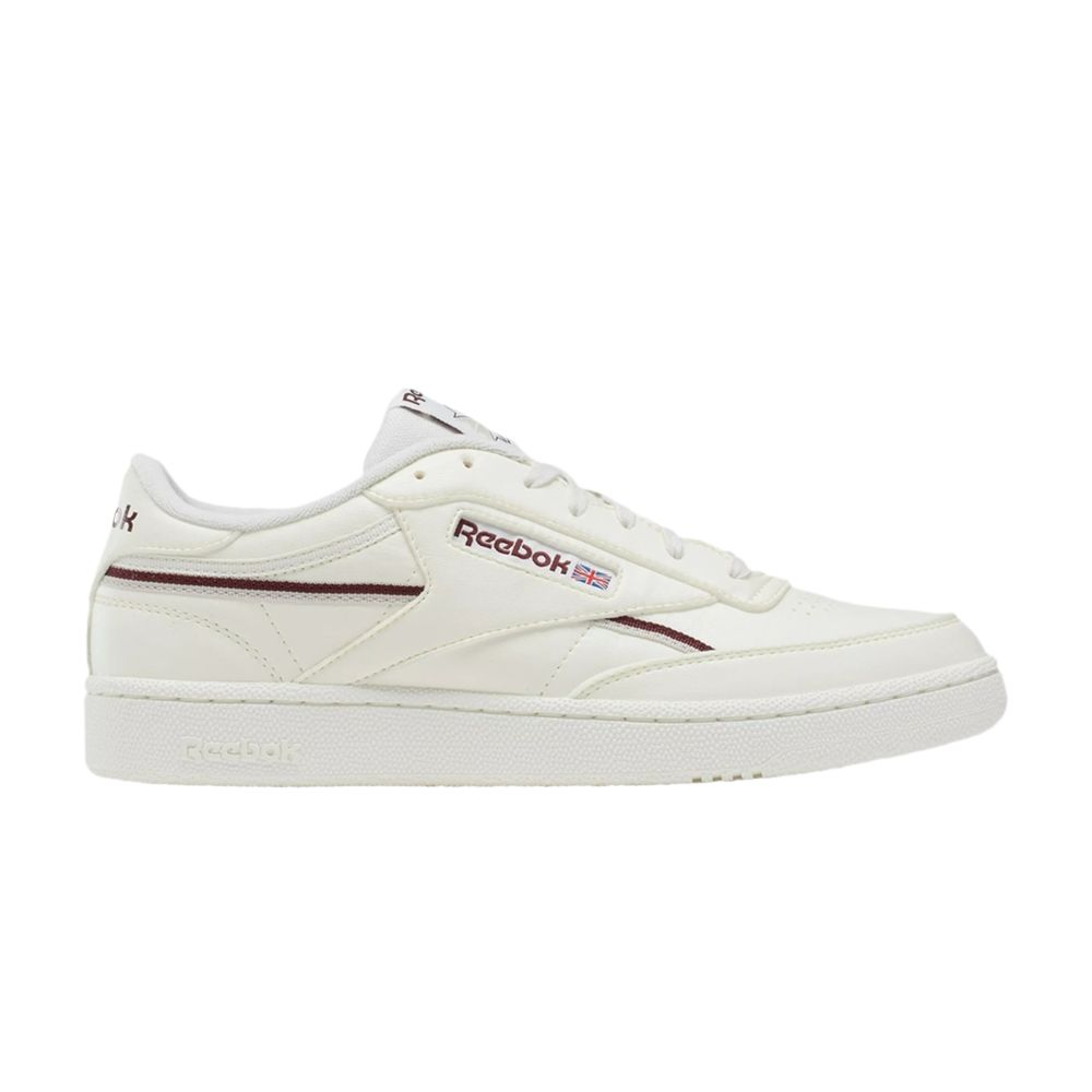 Pre-owned Reebok Club C 85 Vegan 'chalk White Maroon' In Cream